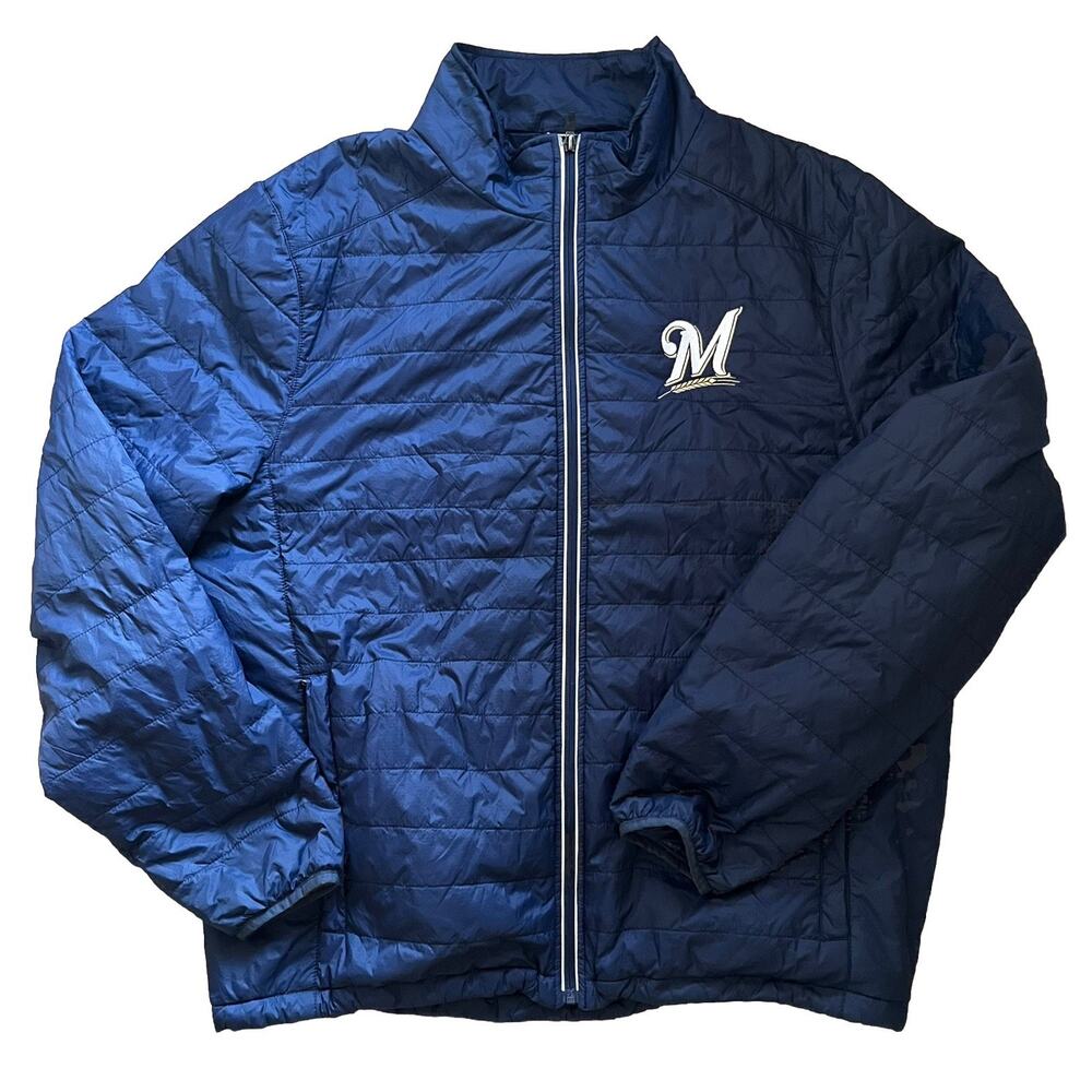 Milwaukee Brewers Jacket XL Colorado Clothing Tech Series Navy Full Zip